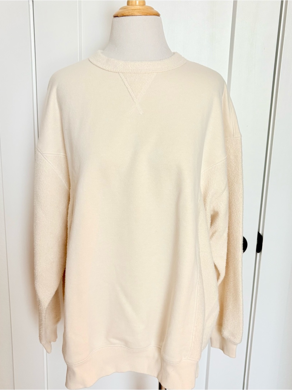 Aerie Cream Women's Relaxed Crewneck Sweatshirt Small